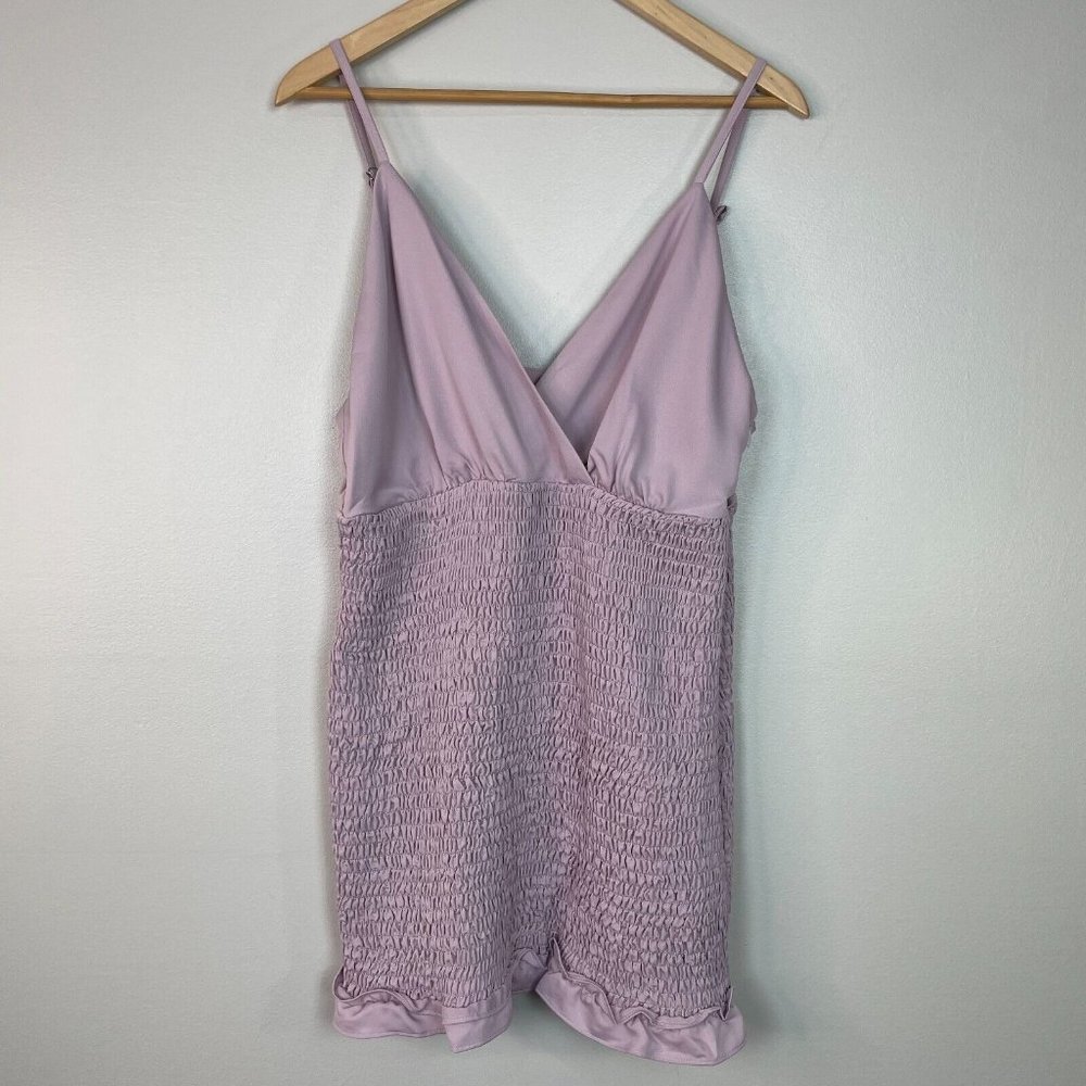 Superdown Dress XL Purple Natalia Smocked Bodice Mini Revolve Women's NWT - Picture 4 of 14